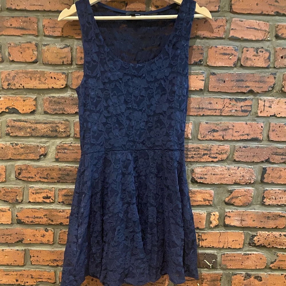 Aritzia blue lace dress